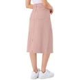 thumbnail image 3 of INSPIRE CHIC Women's Denim Skirts High Waist Zipped Split Back Midi Jean Skirts with Pockets M Pink, 3 of 5