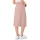 thumbnail image 3 of Faldas de mezclilla para mujer Inspire Chic, de cintura alta, con cremallera, abertura trasera, midi, con bolsillos, color rosa, talla S, 3 of 6