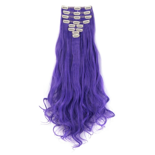 FLORATA 24" Long Curly Wavy Full Head Clip in Synthetic ...
