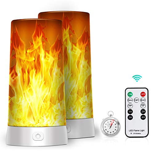 LED Fireplace Lantern 12” Decorative Portable Light Battery Operated Fake Fire 