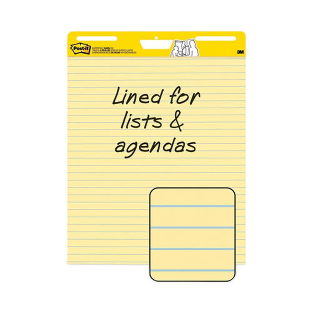 Post-it Easel Pads Super Sticky 561 25 X 30 Ruled Self Stick Easel Pads - Yellow (30 Sheets/Pad, 2 Pads/Carton)