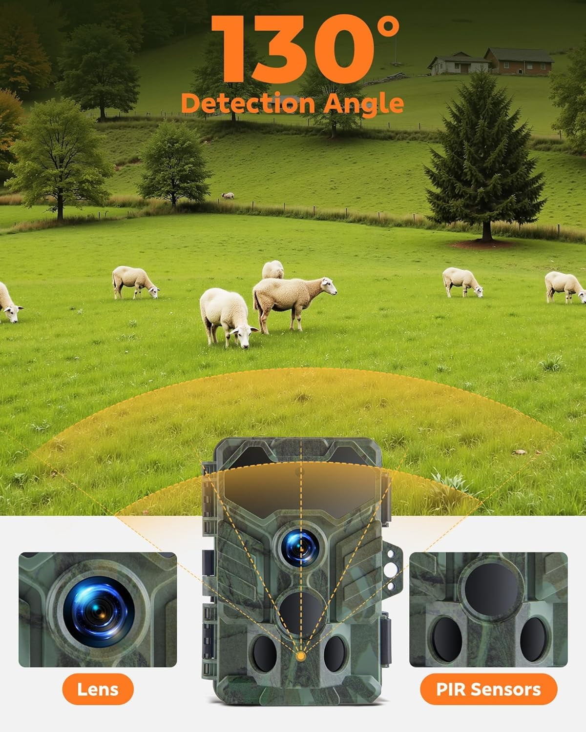 CAMPARK 2 Pack 1080P 32MP Trail Camera - Clear Night Vision Game Camera 0.1s Trigger Time Latest Sensor Motion Hunting Cameras Time-Lapse with 120°Wide-Angle 2.0” LCD for Wildlife Outdoor Monitoring