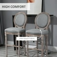 thumbnail image 4 of HOMCOM Upholstered Seating French Country Bar Stools, Gray (Set of 2), 4 of 9