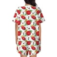 thumbnail image 3 of Naloa Rose Flowers Women's Short-Sleeved Pajama Set, Loungewear, Summer pajamas, Breathable Cozy - XX-Large, 3 of 9