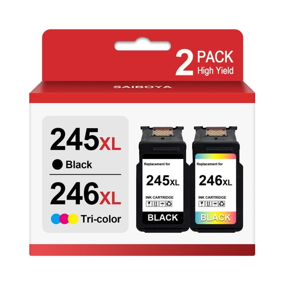 245XL 246XL Ink Cartridge Compatible for Canon 245XL 246XL Combo Pack PG-245XL CL-246XL Ink for Pixma TR4520 TR4500 MG2522 MG2520 MX490 MX492 TS3320 MG2920 Printer (2Pack)