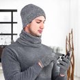 thumbnail image 4 of Dress Choice Men Winter Beanie Hat Scarf Touchscreen Gloves Set Soft Thick Beanie Gloves Neck Warmer Set with Warm Knit Fleece Lined for Outdoor Camping and Hiking, 4 of 8