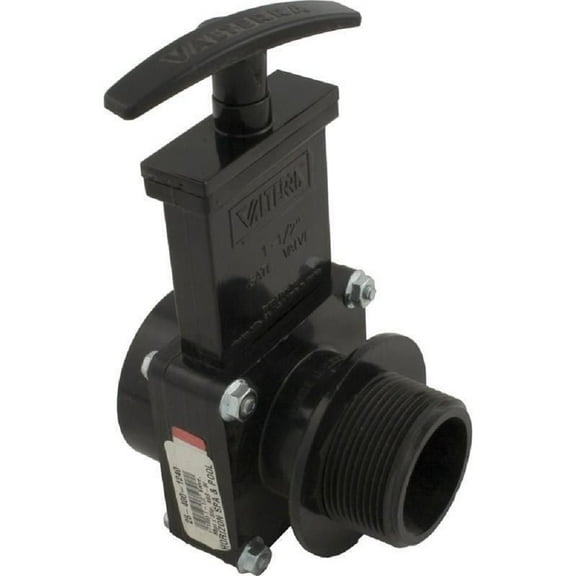 Valterra 7105 ABS Gate Valve 1.5" MPT x Slip Black