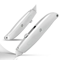 2 Pack Retractable Knife - Aluminum Cutting Tool w/ 3 Position Retractable Blade, Glossy Finish