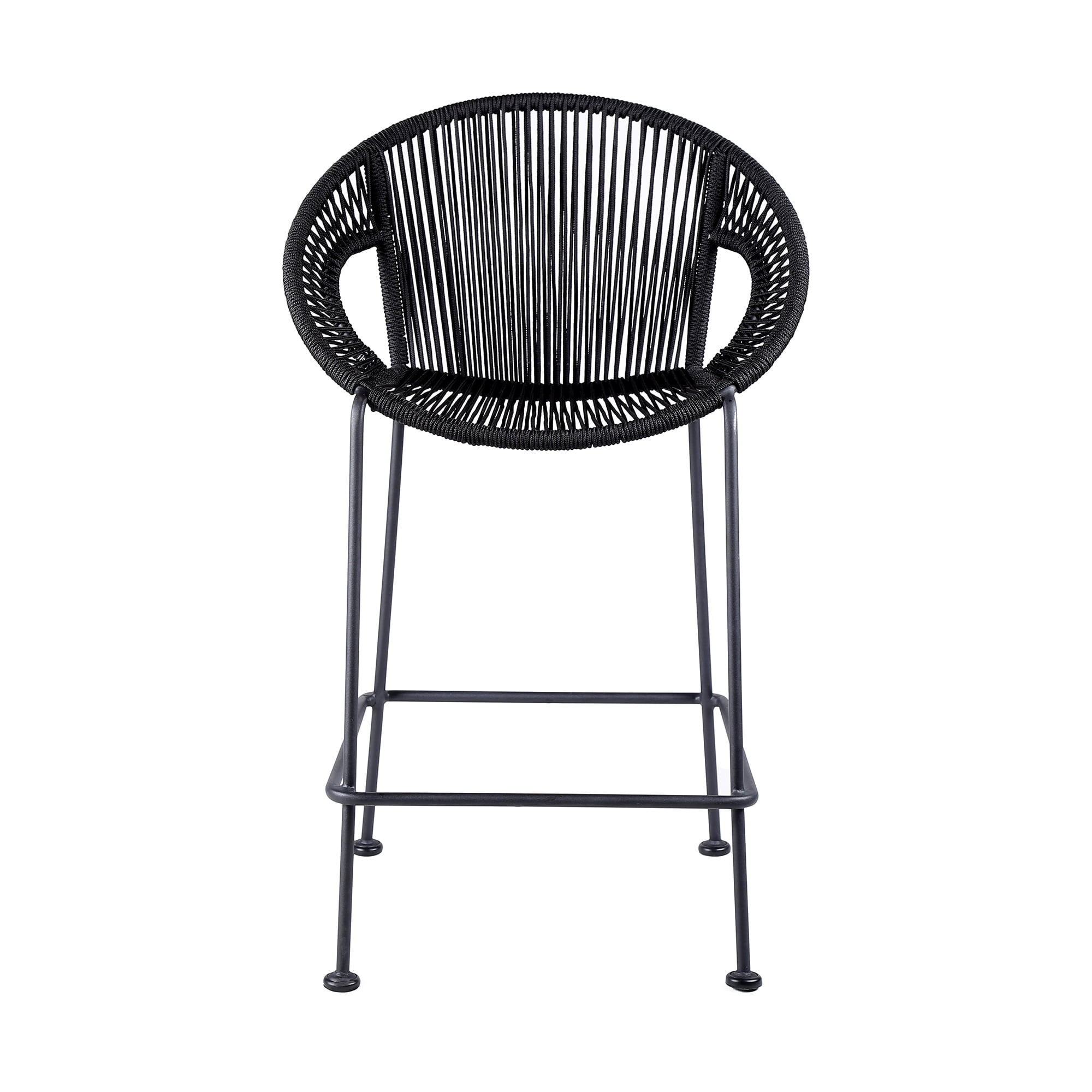 Acapulco 30" Indoor Outdoor Steel Bar Stool with Black Rope - Set of 2