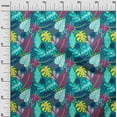 thumbnail image 2 of oneOone Cotton Jersey Teal Green Fabric Leaves Dress Material Fabric Print Fabric By The Yard 58 Inch Wide, 2 of 4