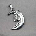 thumbnail image 5 of HOOUN Mens Stainless Steel Moon and Dragon Pendant Necklace Silver For Men Chain, 5 of 6