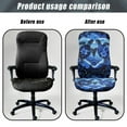 thumbnail image 4 of SCRAWLGOD Sea Turtle Hibiscus Love Blue Cozy Computer Office Chair Cover Stain Resistant Dustproof Desk Rotating Chair Slipcovers Removable Non-Slip High Back Chair Slipcover, S, 4 of 7
