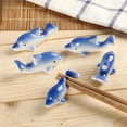 thumbnail image 6 of Qeeadeea/Japanese Dolphins Ceramic Chopstick Holders, Non-slip Chopstick Rests, Porcelain Chopstick Stand For Table Decoration -dolphin blue-single, 6 of 6