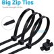 thumbnail image 5 of 200 bridas para cables resistentes de 16 pulgadas, bridas grandes y resistentes de primera calidad, bridas de nailon autoblocantes para interiores y exteriores, color negro, 5 of 7