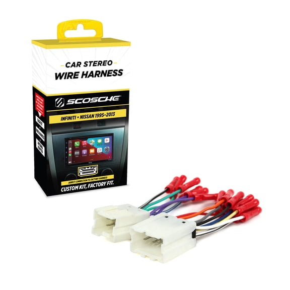 Scosche NN03BCB Wiring Harness with Crimp Connectors for Select 1995-12 Infiniti, Nissan and Suzuki