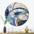 thumbnail image 1 of Designart "Constructing Blue Realms in Blue and Gold I" Abstract Shapes Oversized Wall Clock, 1 of 6