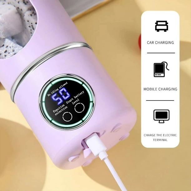 Licuadora Portátil para Hacer Batidos y Licuados, 700 Ml, 12 Cuchillas, Mezcla Rápida, 2 en 1, Exprimidor Personal, 7,4 V, C