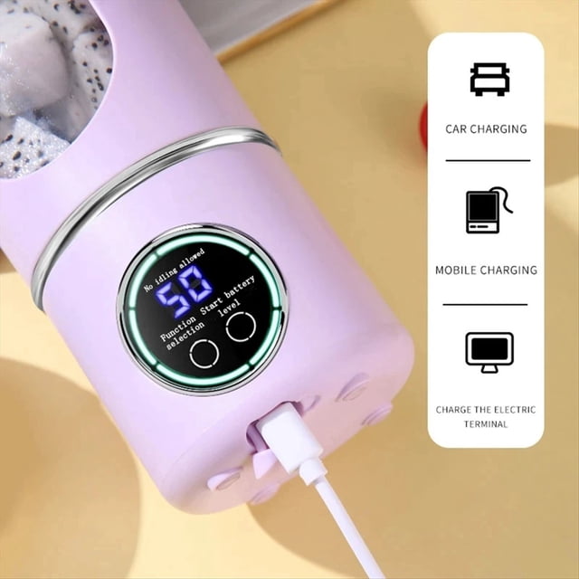 Licuadora Portátil para Hacer Batidos y Licuados, 700 Ml, 12 Cuchillas, Mezcla Rápida, 2 en 1, Exprimidor Personal, 7,4 V, D