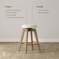 thumbnail image 3 of Nathan James Amalia Bohemian Swivel Bar Stool, Backless Counter Height Boucle Counter Stool with Solid Wood Legs and Upholstered Seat, White Oak, 3 of 6
