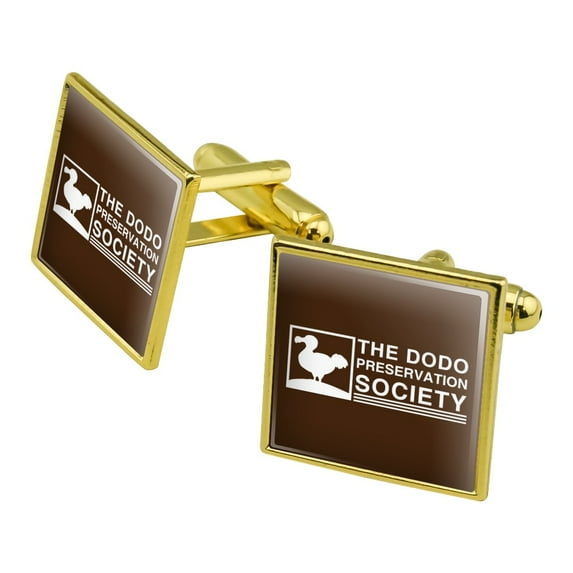 Dodo Bird Preservation Society Square Cufflink Set - Silver or Gold