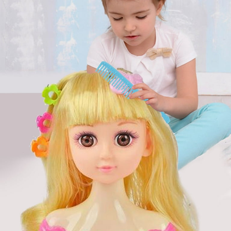 Girls Doll Head Playset Hair Styling Doll Head With Accessories