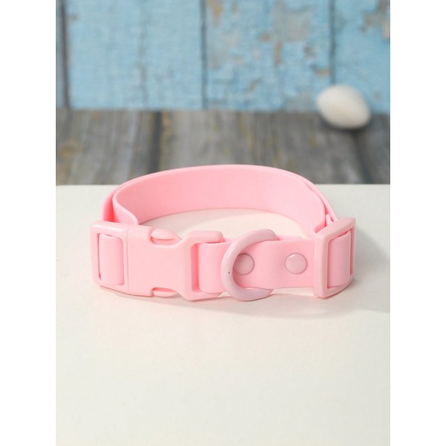 1pc Blue Waterproof Pvc Dog Collar With Anti-slip And Durable Function For Small, Medium And Large Size Dogs, Suitable For Outdoor Activities