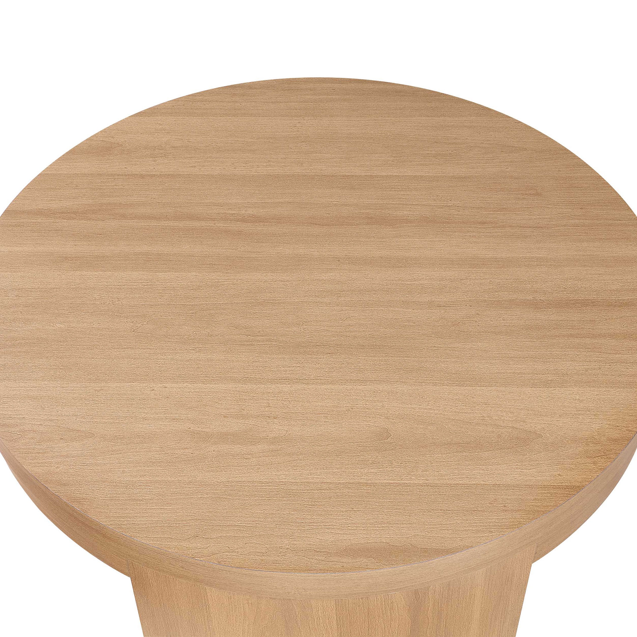 Beautiful Mod Round Coffee Table by Drew Barrymore, Warm Honey Finish
