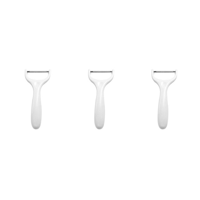 Inteprter Pelador de verduras Manual, rebanador de frutas de mano, pepino, pera, pelado, rebanado, reutilizable, utensilios de cocina lavables, Blanco 3piezas