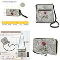 thumbnail image 5 of ZUXONGSY Vintage Envelope Rose Print Women's Leather Crossbody Hobo Bag & Wallet Set, Medium Size Messenger Purse with Adjustable Shoulder Strap for Daily Use, 5 of 5