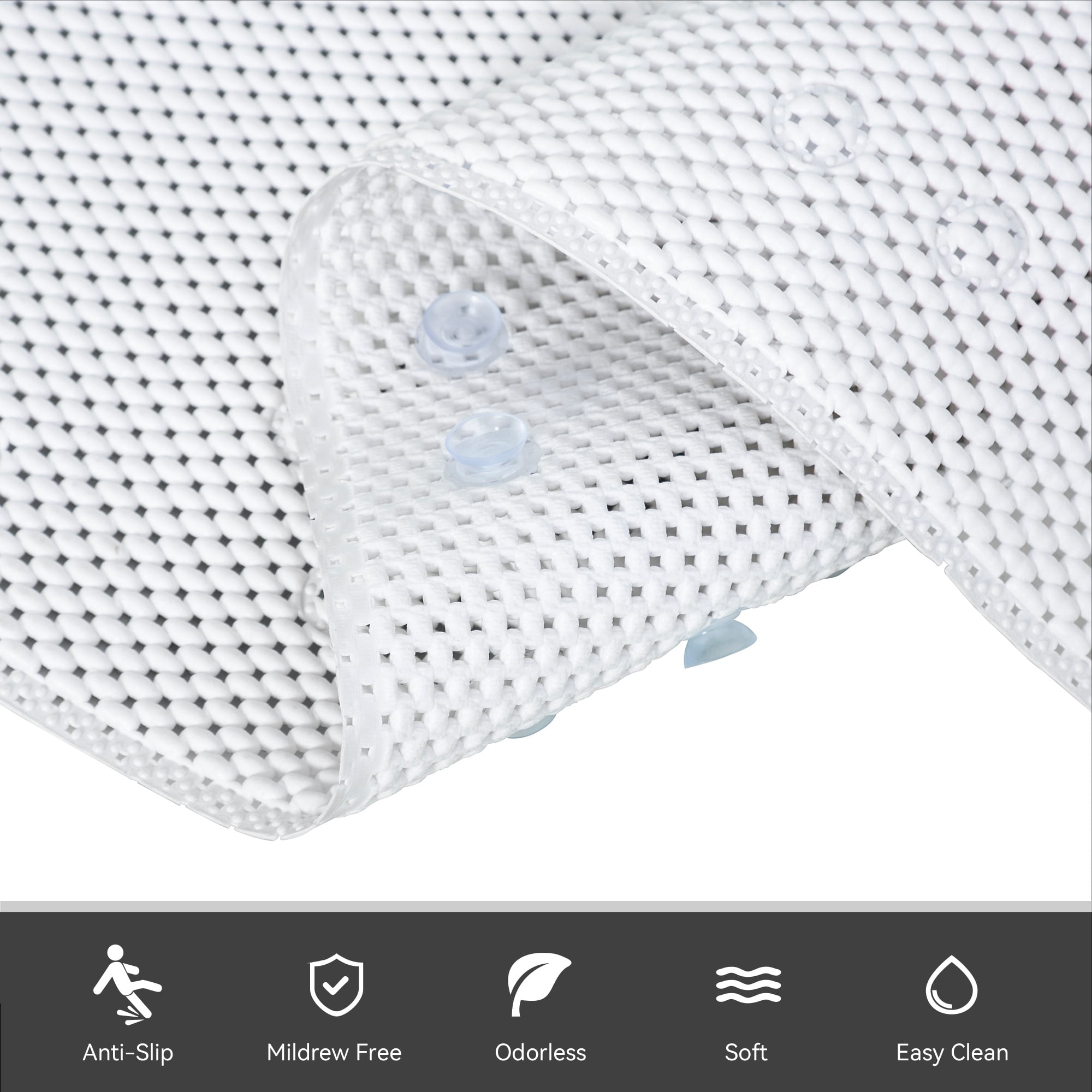 Ray Star Bathtub Mat Non-Slip Shower Mats for Tub, 36×17 Inch, Bath Mat for Tub with Suction Cups and Drain Holes, Washable, Soft on Feet, Easy Clean