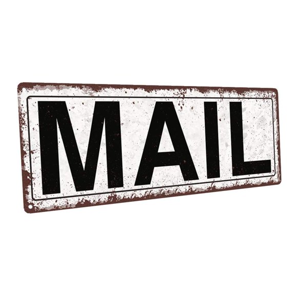 Homebody Accents Tm Mail - Placa De Calle De Metal, Estilo Rústico, Vintage