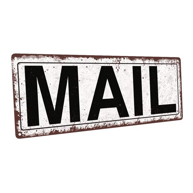 Homebody Accents Tm Mail - Placa De Calle De Metal, Estilo Rústico, Vintage