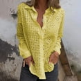 thumbnail image 2 of Women's Lace Embroidered Blouse Long Sleeve Button Up Fashion Hollow Detail Shirt, 2 of 6