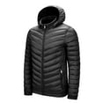 thumbnail image 3 of IYTR Men's Padded Jacket Zipper Hooded Neck Pacthwork Warm Hooded Coat with Pocket Long Sleeve Jacket Black XXL, 3 of 3