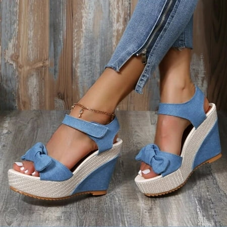 

Alueeu Women s sandals Sandals For Women Ladies Fashion Solid Wedges Casual Shoes Roman Platform Sandals