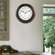 La Crosse Clock 10 In Brown Linwood Classic Analog Quartz Wood Wall Clock, 404-2625