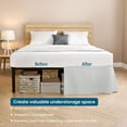 thumbnail image 4 of 550-TC Egyptian Cotton Dust Ruffle/Bed Skirt King Size 1-Pieces Split Corner Tailored Bed Skirt 9" Inch Drop Length Silver Grey Stripe, 4 of 5