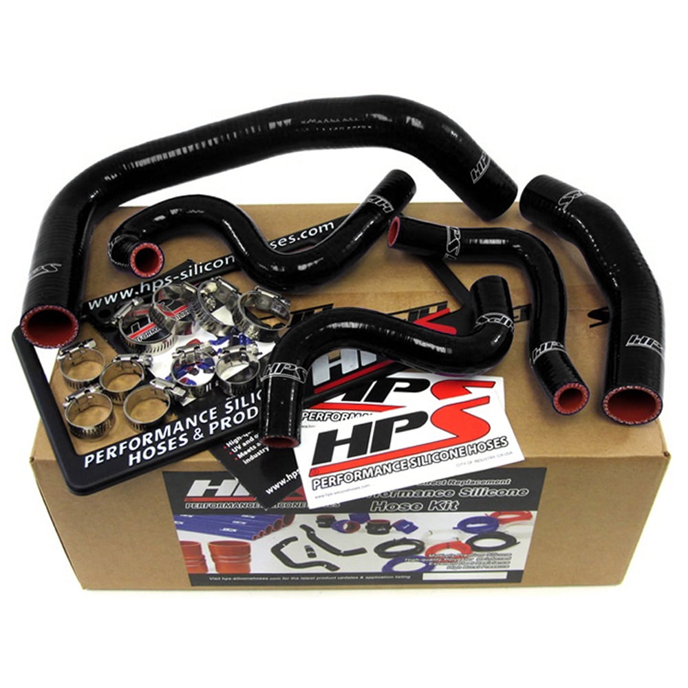 HPS Black Reinforced Silicone Radiator + Heater Hose Kit for Toyota 85 ...