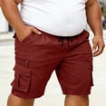 thumbnail image 5 of Bosfbaoi Plus Size Cargo Shorts for Men Casual Multi-Pocket Mens Shorts Elastic Waist Drawstring Knee Length Shorts, 5 of 8