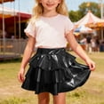 thumbnail image 2 of Tisuna Girls Layered Skirt Child Sequin Print Elastic Waist A-Line Skirts Fashion Loose Girls Carnival Dance Wear Black Size 5-6 Years, 2 of 4