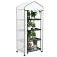 thumbnail image 1 of Outsunny Portable Greenhouse with 4 Tier Shelves, PE Cover, White, 1 of 10