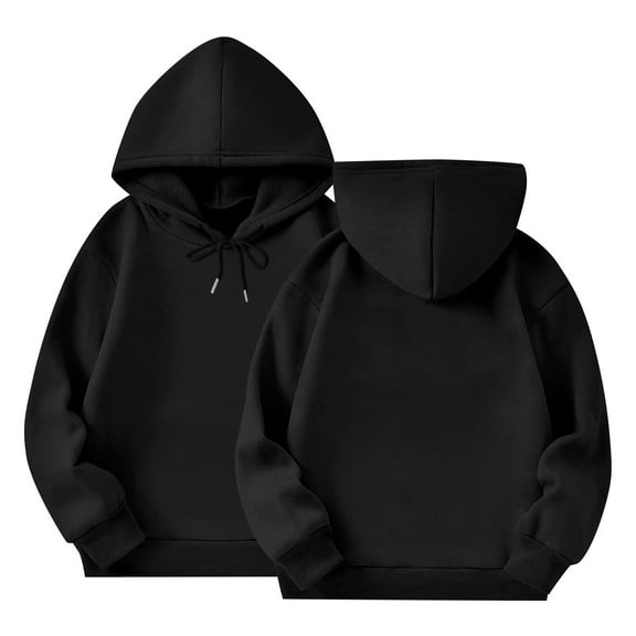 LTTVQM Hoodie for Kids Girls 6-7 Long Sleeve Fall Winter Casual Sweatshirt Comfortable Pullovers with Pockets Fashion Hooded Sweatshirt for Teen Girls Black 6-7 Years