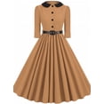 thumbnail image 4 of Vestido de fiesta informal estilo pin up para mujer, estilo retro, con mangas 3/4, estilo rockabilly vintage de los años 60 y 50, de los años 60 y 1950, 4 of 5