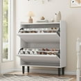 thumbnail image 1 of ChaoLink Gabinete para zapatos con 2 cajones abatibles, organizador de zapatos de madera con estante ajustable, almacenamiento para recibidor, mueble oculto para zapatos para pasillo y sala, 1 of 7