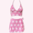 thumbnail image 2 of Trajes de Baño de Cintura Alta para Mujeres Bikini Conservador de Color Sólido Dividido, Traje de Baño Retro de Moda, 2 of 6