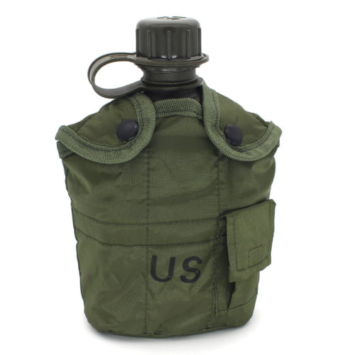 ARMY STYLE WATER BOTTLE & POUCH  KIDS CAMPING WATER CANTEEN MILITARY DPM BTP 