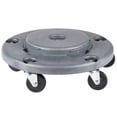 thumbnail image 4 of Rubbermaid Brute 44 Gallon Gray Round Trash Can with Rim Caddy and Dolly, 4 of 5