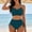 Green, variant on Womens High Waisted Bikini Sets Drawstring Tummy Control Swimsuits Lace up Bikini Tops Ruched Push up 2 Piece Bathing Suits