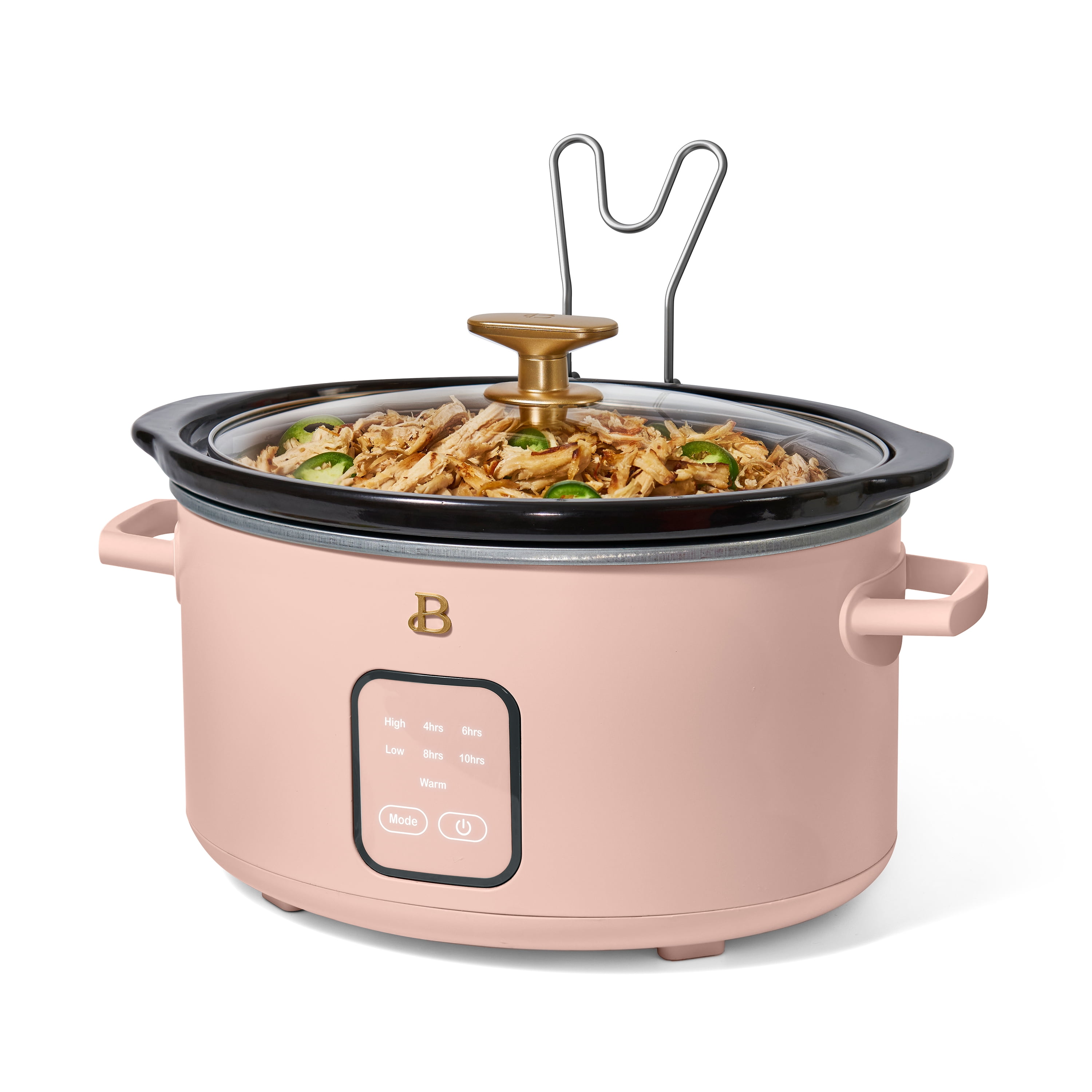 Beautiful 4Qt Slow Cooker with Touch-Activated Display, Rose by Drew Barrymore