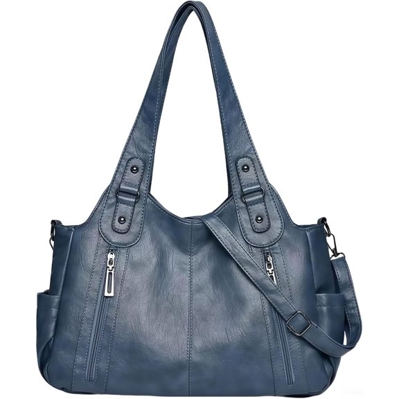 Sunyuer Vintage Hobo Bag for Women - Large Capacity Crossbody Shoulder Handbag with Multi Pockets, 3-Way Carry, Adjustable Strap